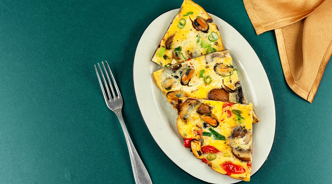 10 Easy Ways to Increase Your Protein Intake With Every Meal and Snack 8 A hearty omlette with mussels