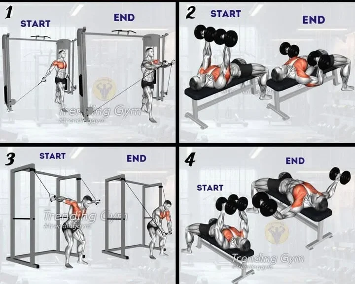 4 best chest workout routines with cable fly and dumbbell exercises