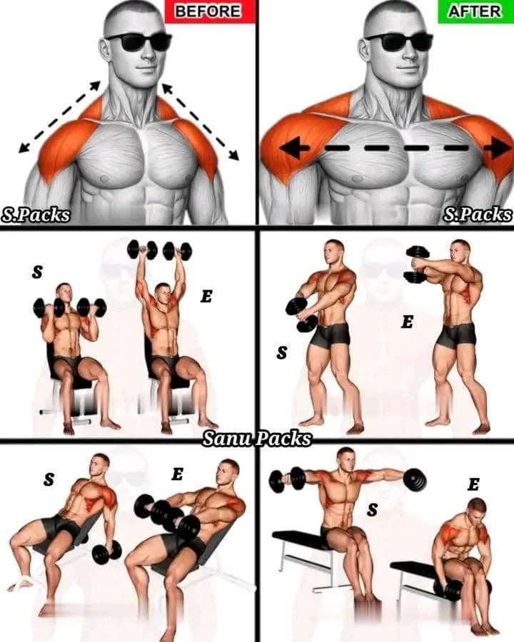 Home 11 Dumbbell shoulder workout demonstration for fitness enthusiasts.
