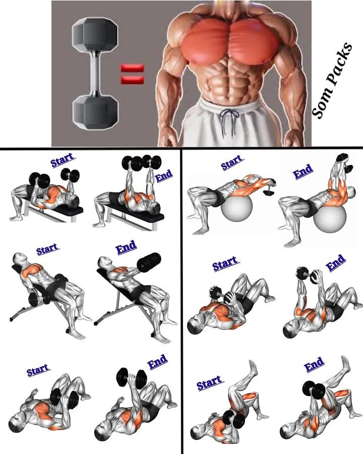Man performing a dumbbell chest exercise for strength training.