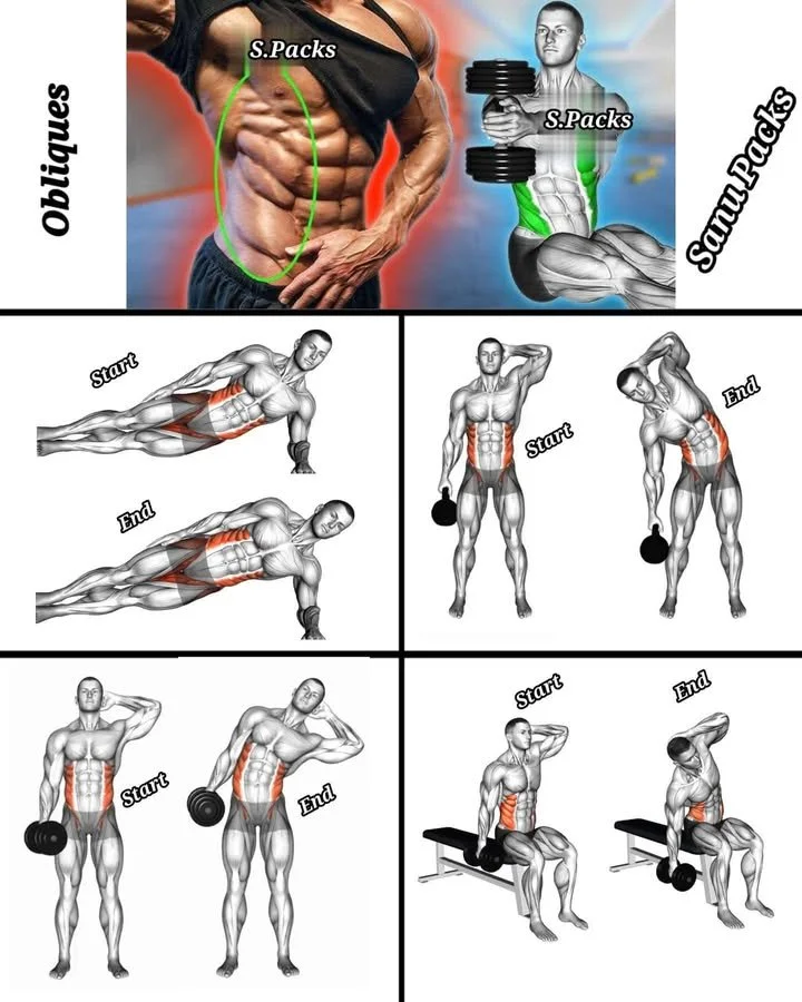 Home 20 Person performing exercises to target and define side abs for a toned physique