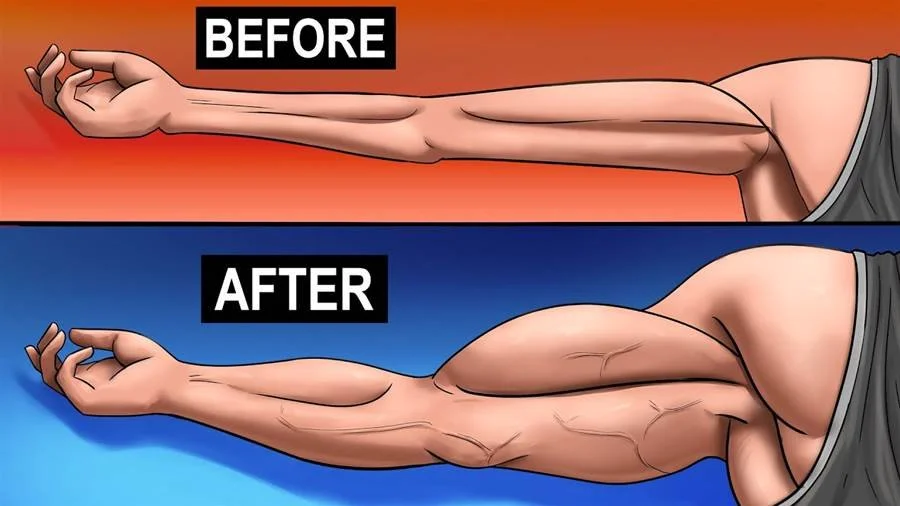 Man performing exercises to get bigger arms in 30 days