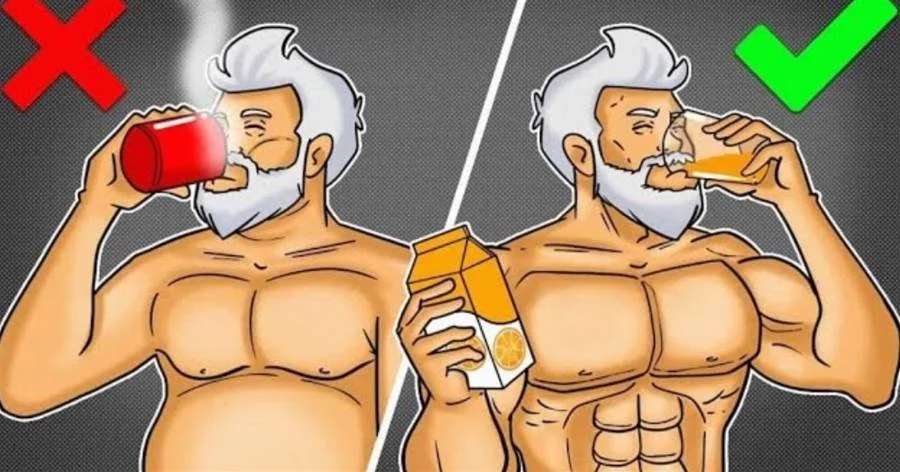 Man performing morning habits to build muscle faster after 40.