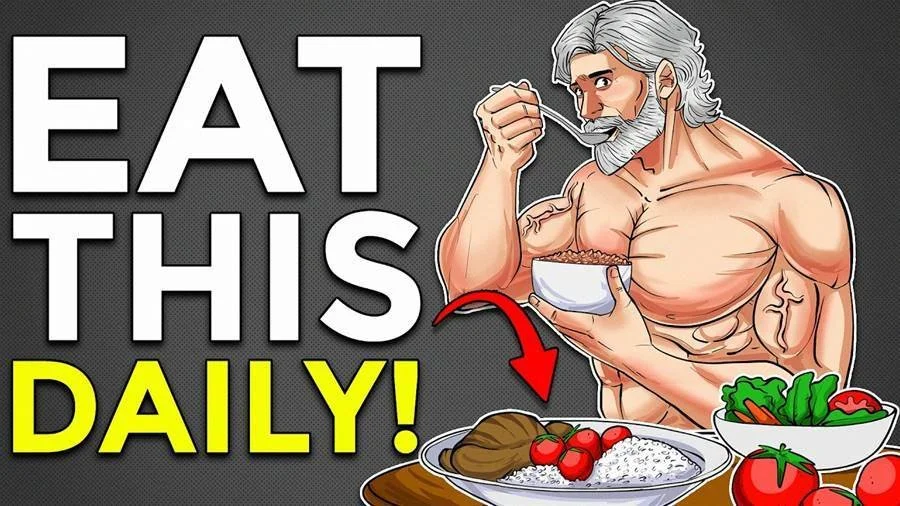 A variety of nourishing muscle-building foods arranged on a table