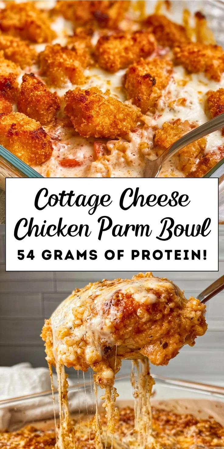 Cottage Cheese Chicken Parm Bowl for a healthy twist on classic chicken parm