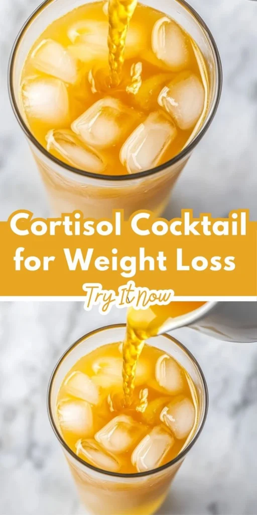 Detox Cortisol Cocktail recipe for weight loss with fresh ingredients.
