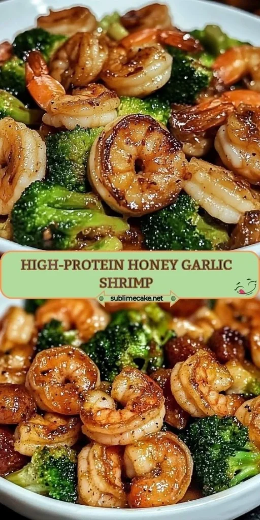 Delicious high-protein honey garlic shrimp on a plate, garnished and ready to serve.