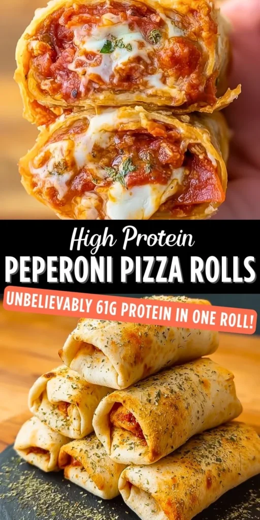 High protein pepperoni pizza rolls served on a plate, perfect for snacking.