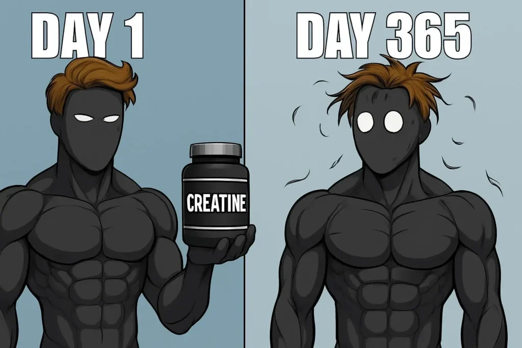 A person measuring creatine powder for daily supplementation.