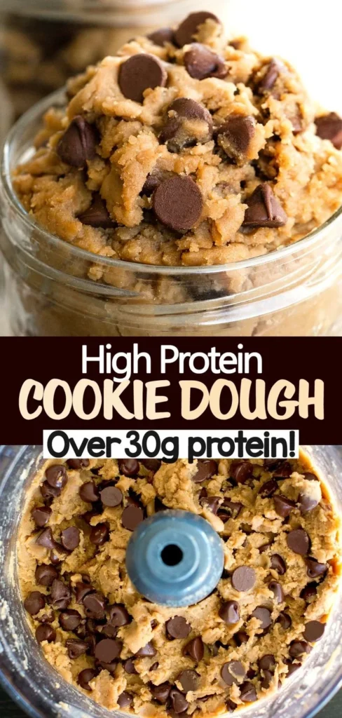 Healthy protein cookie dough with over 30 grams of protein per serving