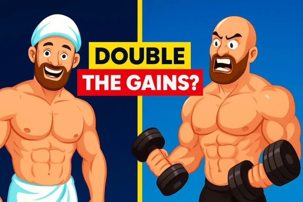 Illustration of workout techniques for rapid, lean muscle growth