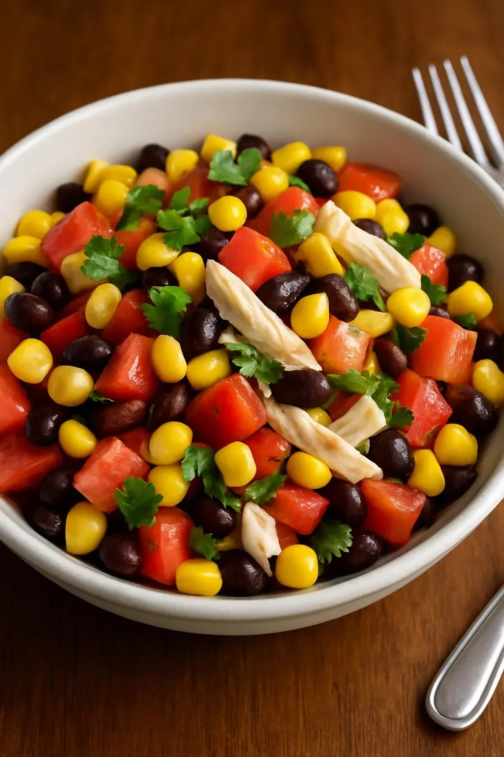 Healthy summer salad with Kraft Free Zesty Italian dressing