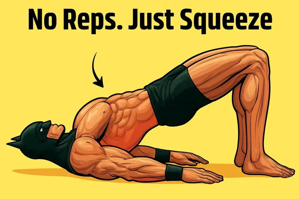 Person performing isometric holds for strength training.