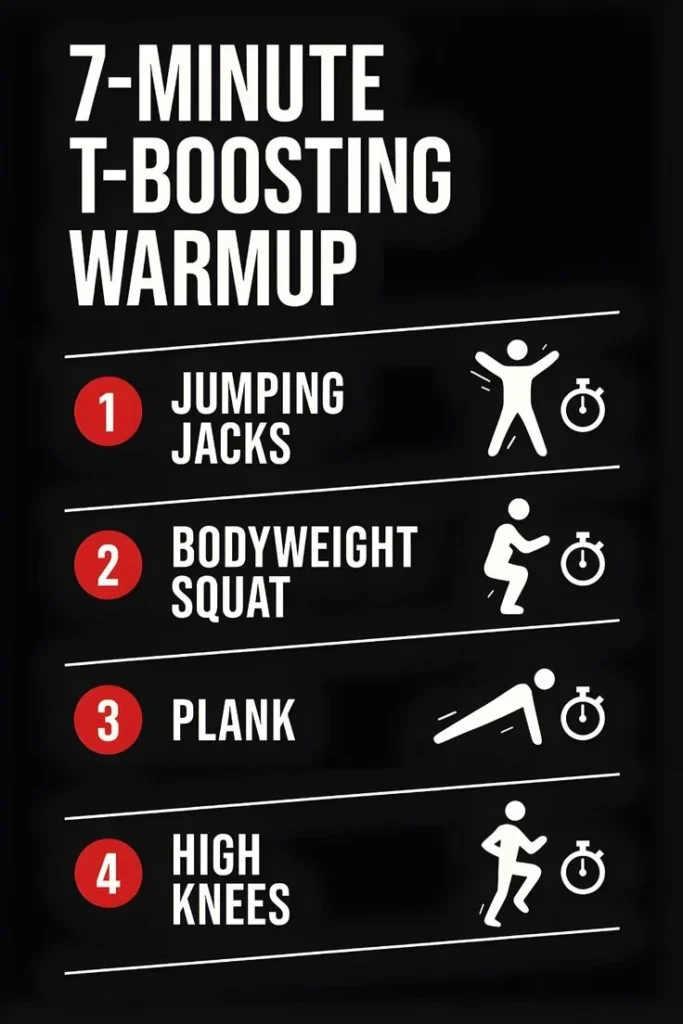 7-minute warmup routine for enhancing testosterone levels and strength