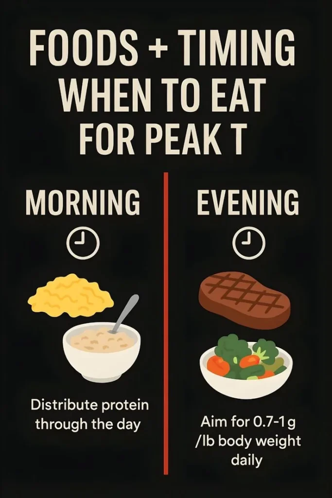 Healthy meal timing for optimal testosterone support and wellness.