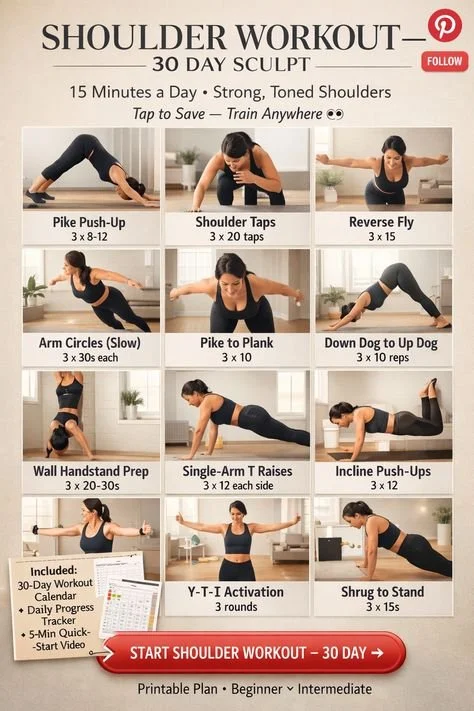 Person performing a shoulder workout at home for strong, defined shoulders