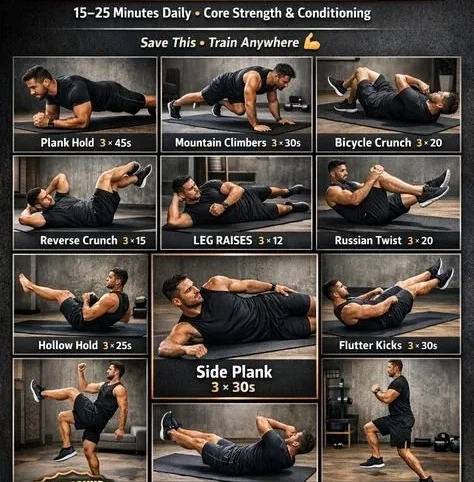 Flat stomach workout for men at home, effective exercises for fitness goals