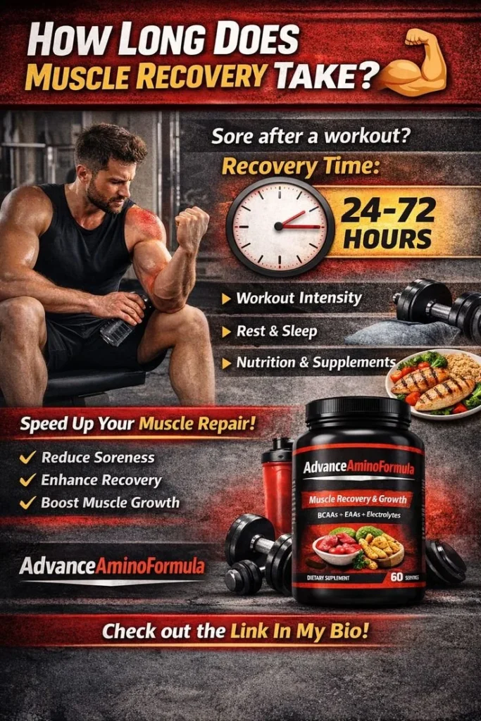 Illustration of muscle recovery process and timeline