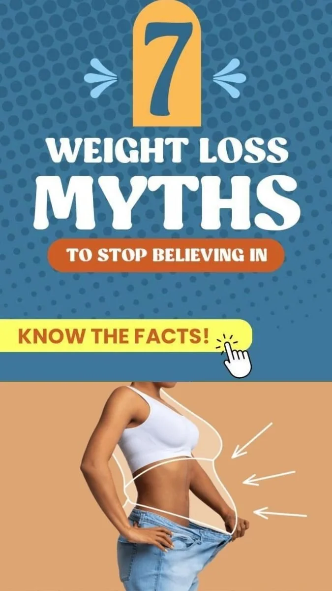 Infographic debunking popular weight loss myths for effective health goals.