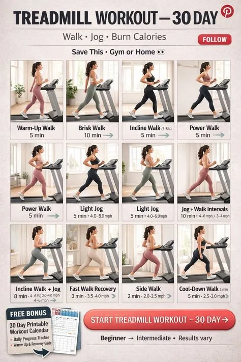 Treadmill workout for burning stubborn belly fat efficiently