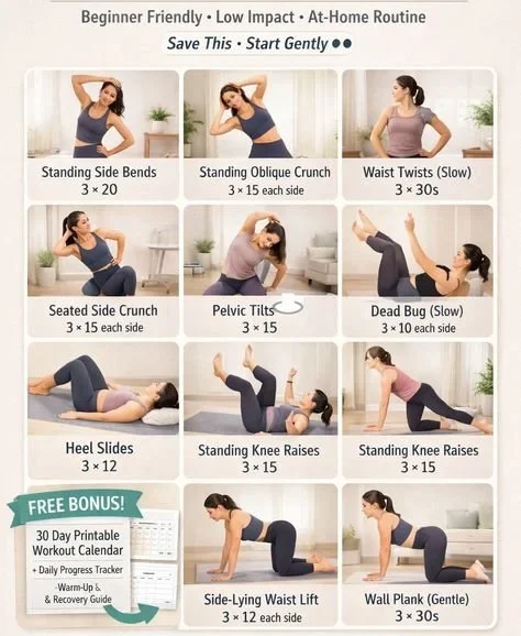 Beginner-friendly waist workout for men and women at home to tighten waist