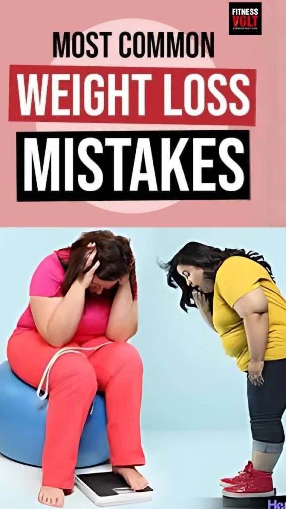 Infographic illustrating weight loss mistakes and tips to avoid them.