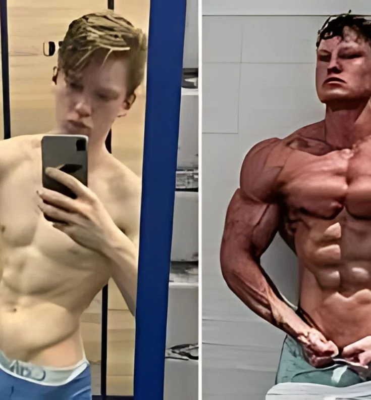 Anton Ratushnyi, youngest classic physique competitor, proudly displays his pro card.