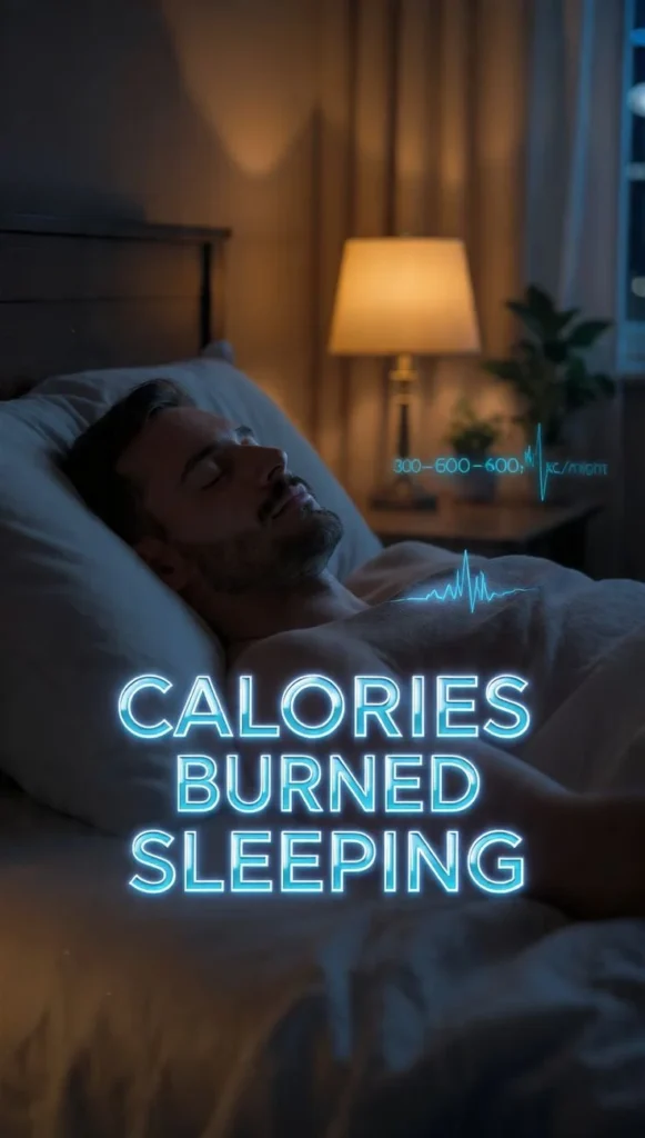 Calories burned while sleeping infographic showing fat burning secrets