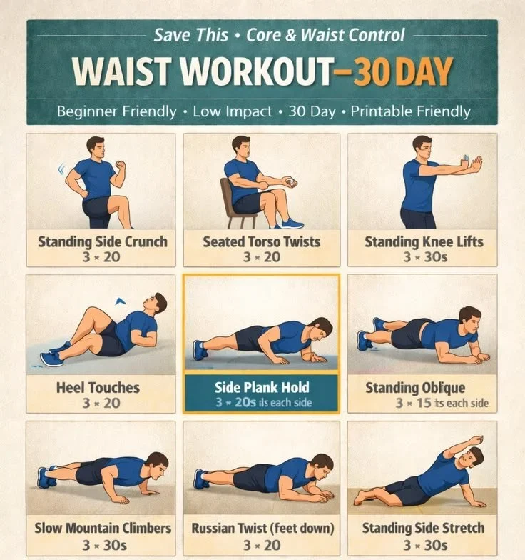 Home waist workout routine for a snatched waist in 10-20 minutes.